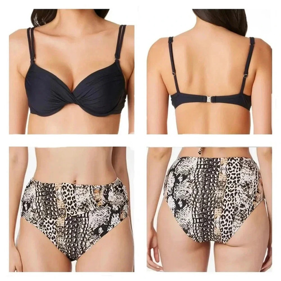 Bleu Rod Beattie Bikini Swimsuit Set Top Size 12 Bottom Size 10 - Picture 1 of 12